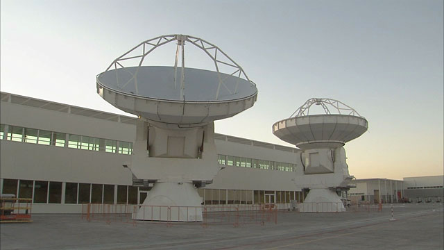 An ALMA antenna on the move