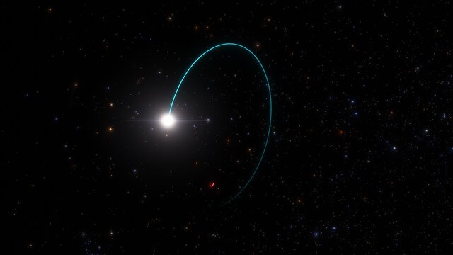 Artist’s animation of the system with the most massive stellar black hole in our galaxy